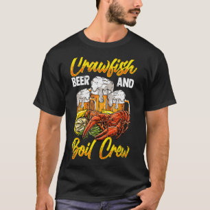 T-shirt Crawfish Avec Bière Et Faire Bouillir Écran Épis P