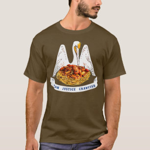 T-shirt Crawfish Louisiana Pelican Flag Union Justice Craw