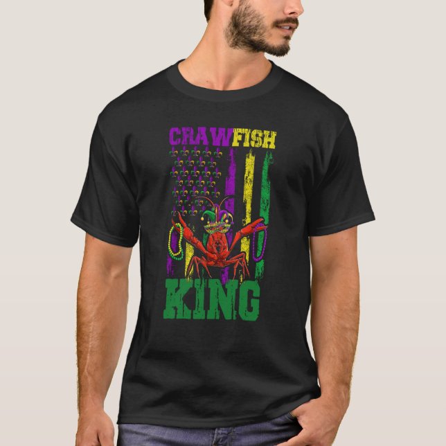 T-shirt Crawfish Perles King Mardi Gras Drapeau Dab Kids T (Devant)