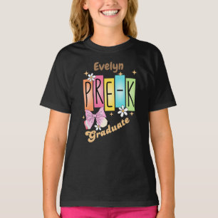 T-shirt Crayon arrière pré-K Grad personnalisé pour filles