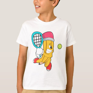 T-shirt Crayon au tennis avec raquette de tennis