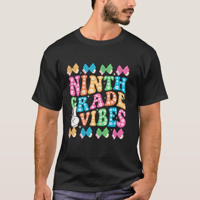 T-shirt Crayon Coquette Bow Neuvième Grade Retro Retour À  (Devant)