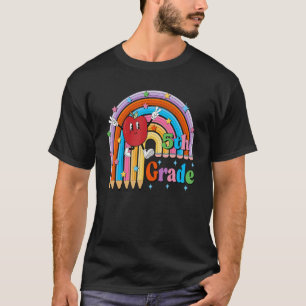 T-shirt Crayon de 5e année Rainbow Cute Apple Retour à l'é