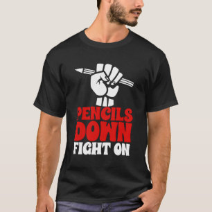 T-shirt Crayon Descend Lutte Sur La Main Les Écrivains Str