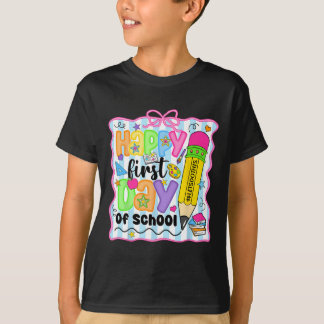 T-shirt Crayon Enseignant Enfants Premier Jour D'école Ret