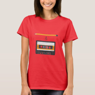 T-shirt Crayon et cassette compacte