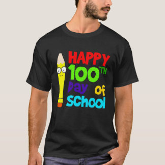 T-shirt Crayon Jour 100e de l'École Enseignant Élève
