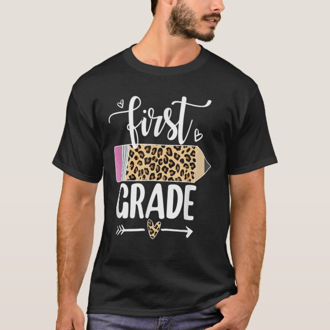 T-shirt Crayon Leopard 1Ème Année 1Ème Jour D'Enseignement (Devant)