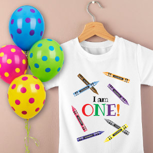 T-shirt Crayon Premier anniversaire Nom des enfants
