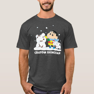 T-shirt Crayon Shin-chan Shin-chan et un bonhomme de neige