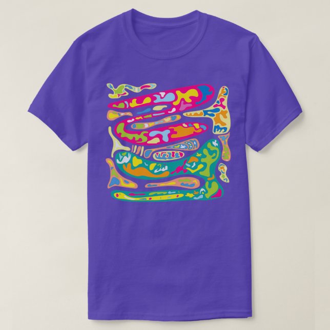 T-shirt crayons amibe plat (Design devant)