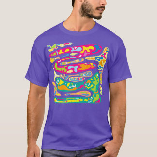 T-shirt crayons amibe plat