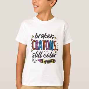 T-shirt Crayons brisés Toujours Couleur Suicide Prévention