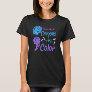 T-shirt Crayons brisés Toujours Couleur Suicide Prévention