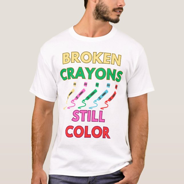 T-shirt crayons cassés couleur (Devant)