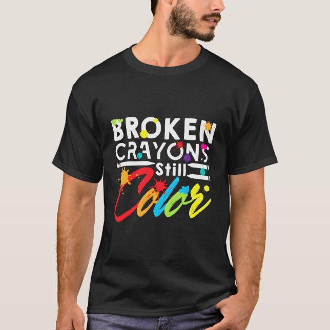 T-shirt Crayons cassés couleur fixe (Devant)