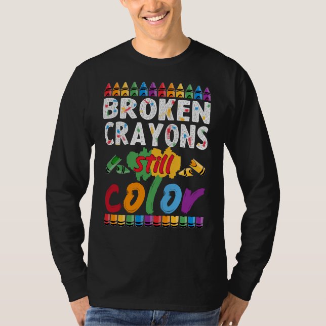T-shirt crayons cassés toujours couleur (Devant)