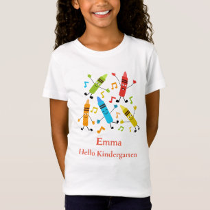 T-Shirt Crayons Kawaii Danse Bonjour Maternelle Nom