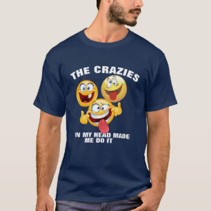 T-shirt Crazin My Head Tee - Funny Emoji Shirt
