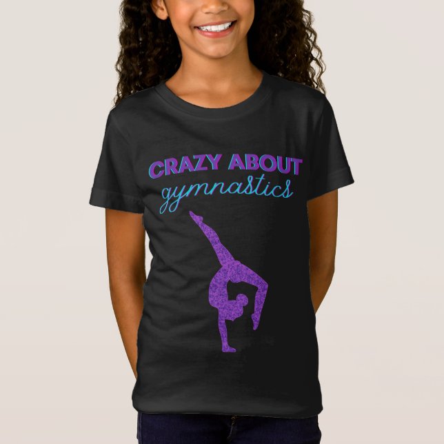 T-Shirt Crazy À Propos De Gymnastique Purple & Aqua T-Shir (Devant)