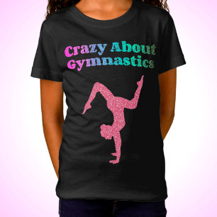 T-Shirt Crazy About Gymnastics Handstand Distressed Font