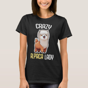 T-shirt Crazy Alpaca Lady femmes mignonne Alpaca Lama Zoo 