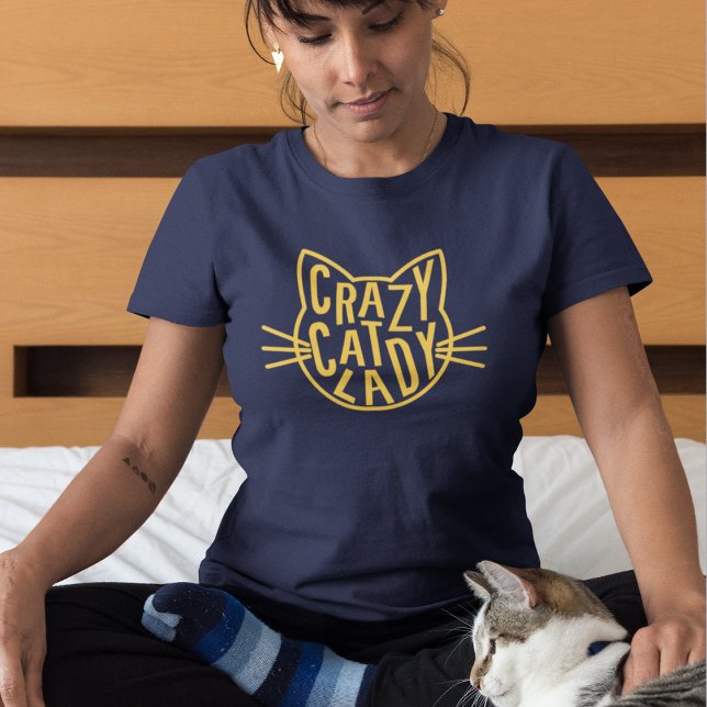 T-shirt Crazy Cat Lady Cat Face (Créateur téléchargé)
