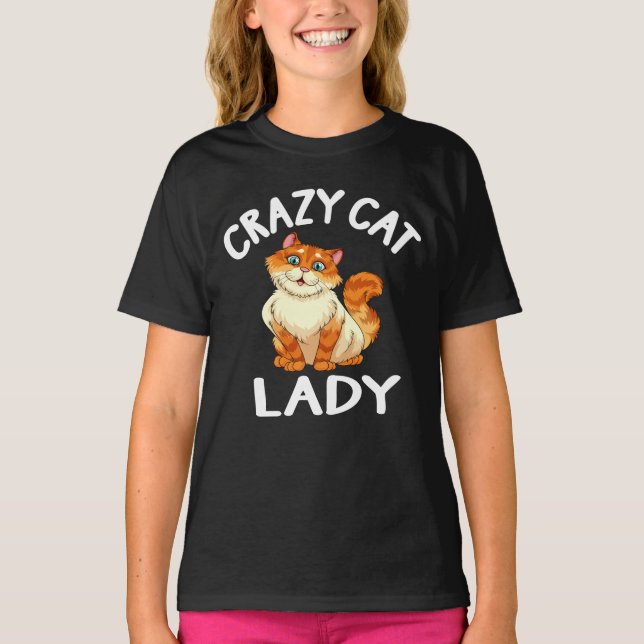 T-shirt Crazy Cat Lady Cute Kitten Funny Kitty Mom Cadeau (Devant)