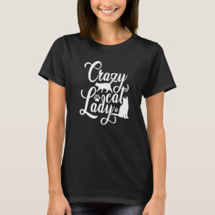 T-shirt Crazy Chat Lady Graphic Propriétaire Chat Animal a