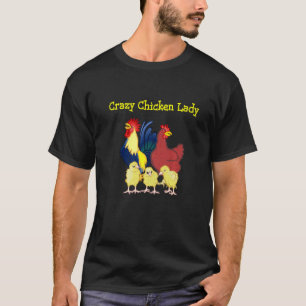 T-shirt Crazy Chicken Lady - Amusement pour les propriétai