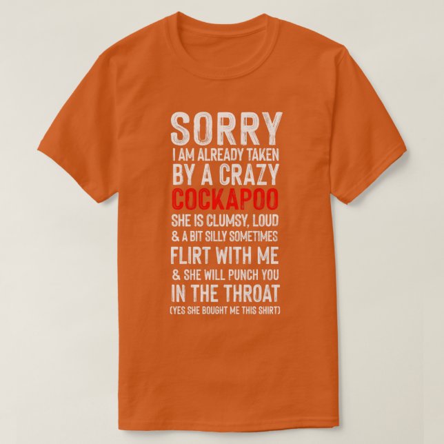 T-shirt Crazy Cockapoo Humour de mème (Design devant)