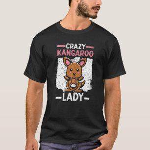 T-shirt Crazy Kangaroo Lady Animale Faune Australie