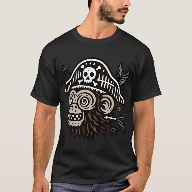 T-shirt Crazy Pirate Monkey (Devant)