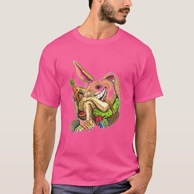 T-shirt Crazy Rabbit In The Basket  (Devant)