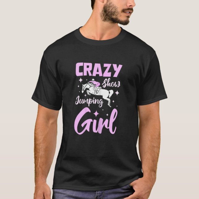 T-shirt Crazy show jumping girl (Devant)