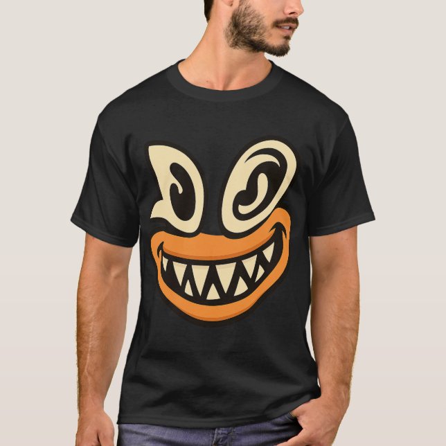 T-shirt Crazy Wide-Smile Face – Unique Bold Graphic Tee (Devant)