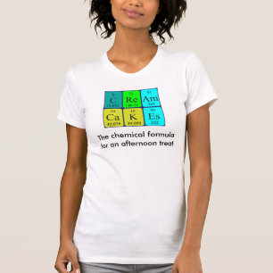 T-shirt Cream Cakes, phrase de table périodique chemise