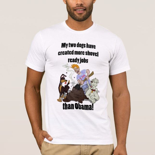 T-shirt Créant les JOBs prêts de pelle - NObama (Devant)