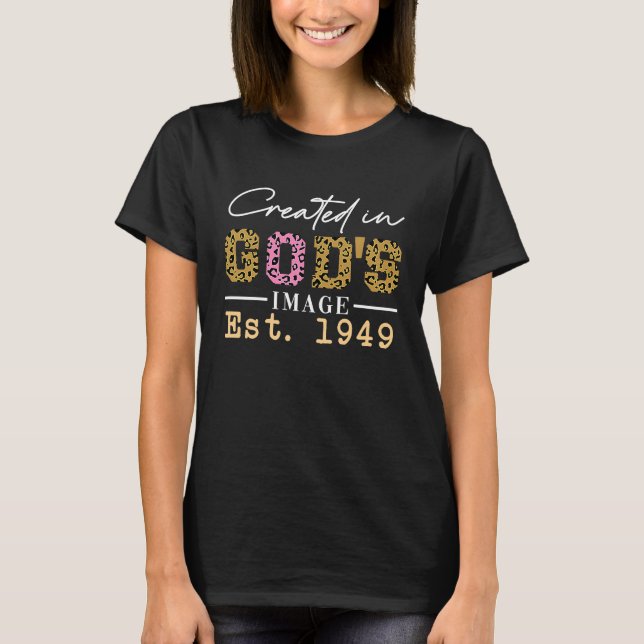 T-shirt Created in God's Image Established 1949 (Devant)