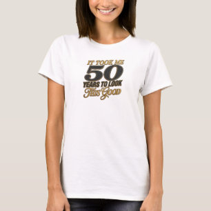 T-shirt Créatif Bleu A PRIS 50 ANS BONNE Déclaration 2D
