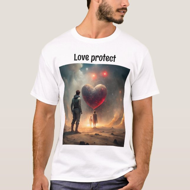 T-shirt créatif pour comment l'amour peut protéger (Devant)