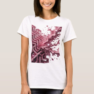 T-shirt Création d'art abstrait argenté v2