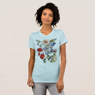 T-shirt Création de l'aquarelle florale de l'époque victor