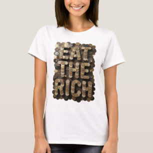 T-shirt Création de texte argentée iconique MANGEZ LES RIC