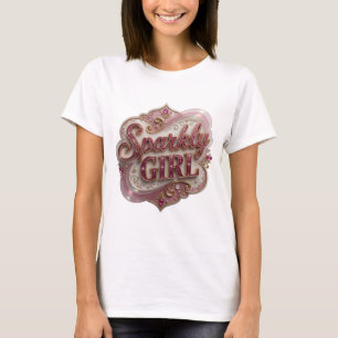 T-shirt Création Déclaration FILLE ÉTINCELANTE Or Gras