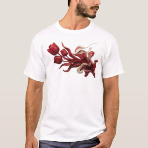 T-shirt Création d'une œuvre d'art FLEUR ABSTRAITE accroch