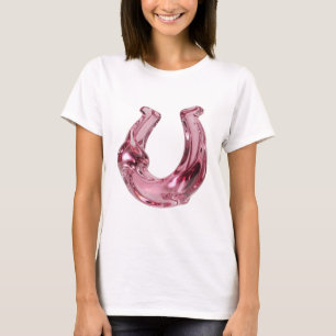 T-shirt Création Fer à Cheval en VERRE Rose Drôle