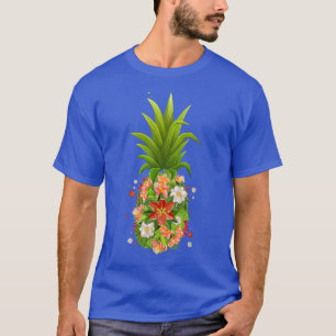 T-shirt Création fleur d'ananas drôle hawaïen pour femmes