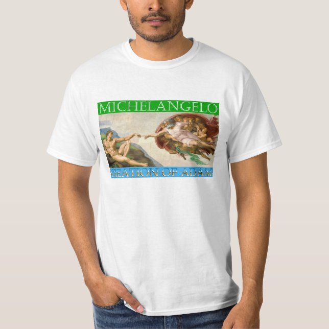 T-shirt Creation of Adam - Michelangelo, Sistine Chapel (Devant)