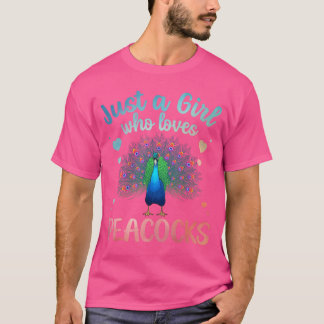 T-shirt Création paon amusant pour femmes filles oiseau pa